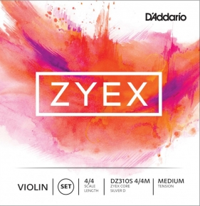 다다리오 VIOLIN STRING DADDARIO Zyex SILVER D 4/4 MED SET (DZ310S 4/4M)