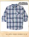 JOURNAL STANDARD WRINKLE CHECK CAPRI SHIRTS/저널스탠다드 주름체크 7부셔츠